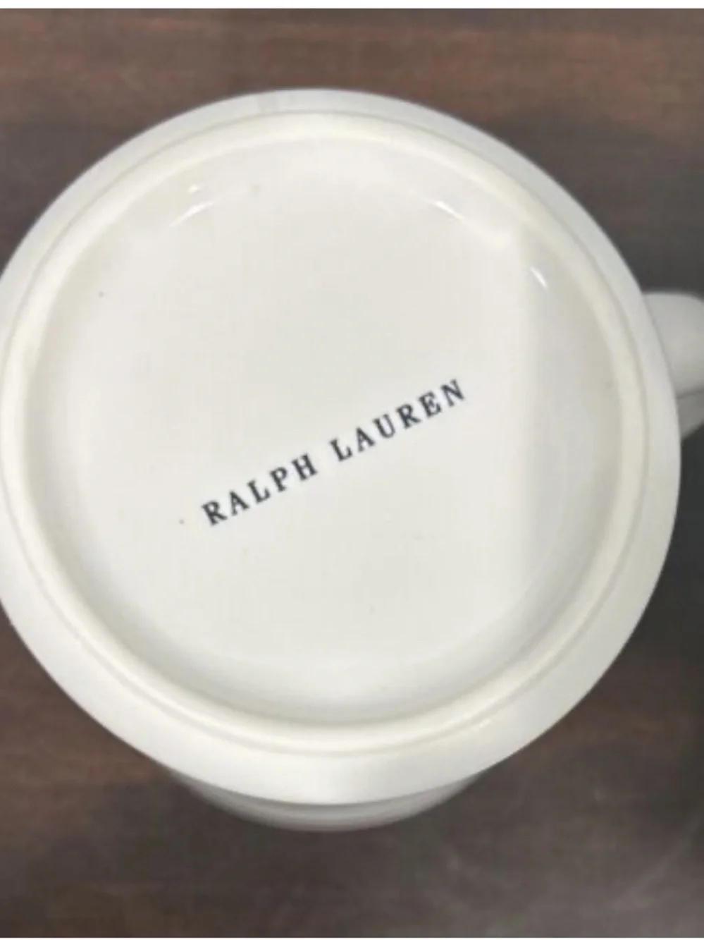 Ralph Lauren White Mug with Green Cup Graphic and Patriotic Flags